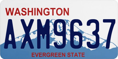 WA license plate AXM9637
