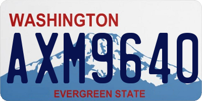 WA license plate AXM9640