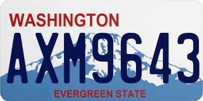 WA license plate AXM9643