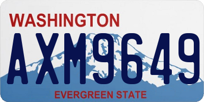 WA license plate AXM9649