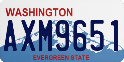 WA license plate AXM9651