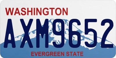 WA license plate AXM9652