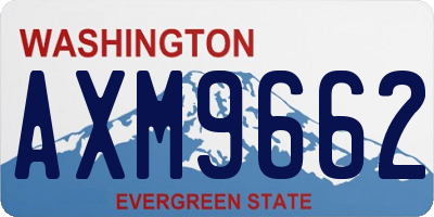 WA license plate AXM9662