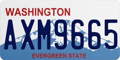 WA license plate AXM9665