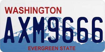 WA license plate AXM9666