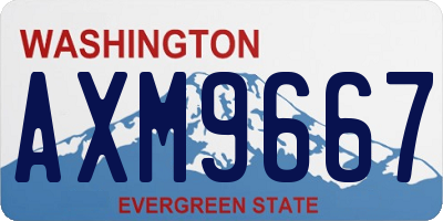 WA license plate AXM9667