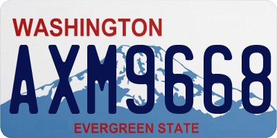 WA license plate AXM9668