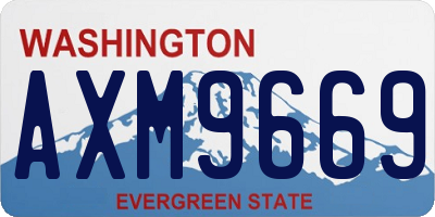 WA license plate AXM9669
