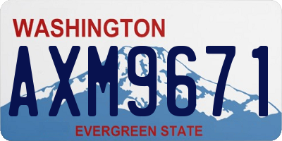 WA license plate AXM9671