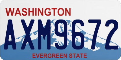 WA license plate AXM9672