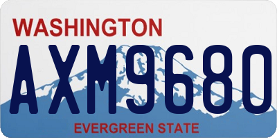 WA license plate AXM9680