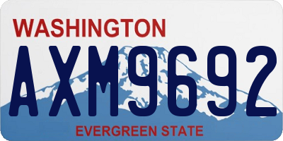 WA license plate AXM9692