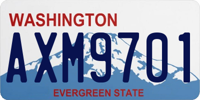 WA license plate AXM9701