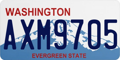 WA license plate AXM9705
