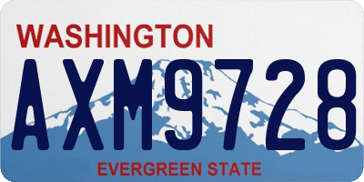 WA license plate AXM9728