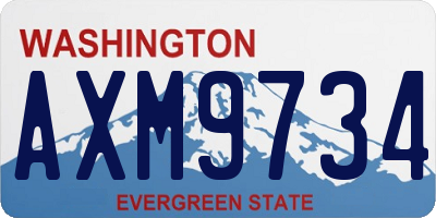 WA license plate AXM9734