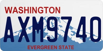 WA license plate AXM9740