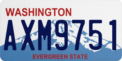 WA license plate AXM9751