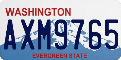 WA license plate AXM9765