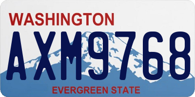 WA license plate AXM9768