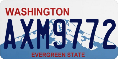 WA license plate AXM9772