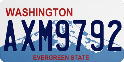 WA license plate AXM9792