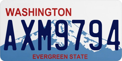 WA license plate AXM9794