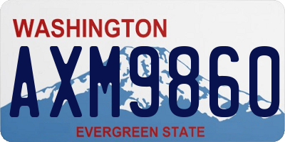 WA license plate AXM9860