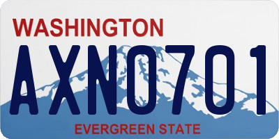 WA license plate AXN0701