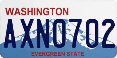 WA license plate AXN0702