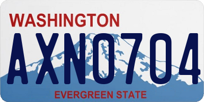 WA license plate AXN0704