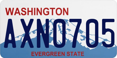 WA license plate AXN0705