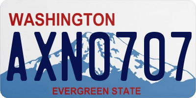 WA license plate AXN0707