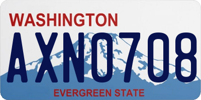 WA license plate AXN0708