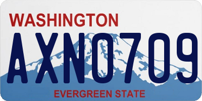 WA license plate AXN0709