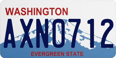 WA license plate AXN0712