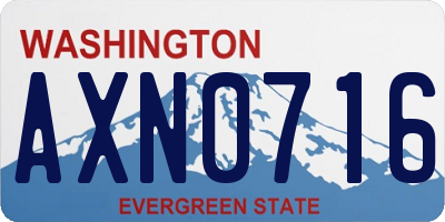 WA license plate AXN0716
