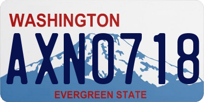 WA license plate AXN0718