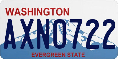 WA license plate AXN0722