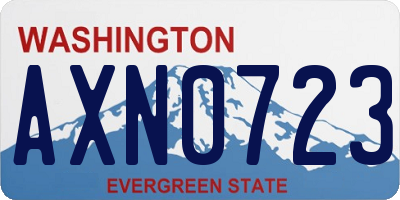 WA license plate AXN0723
