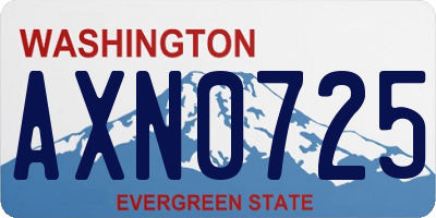 WA license plate AXN0725