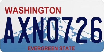 WA license plate AXN0726