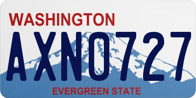 WA license plate AXN0727