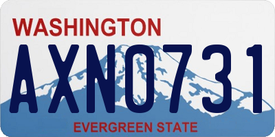 WA license plate AXN0731