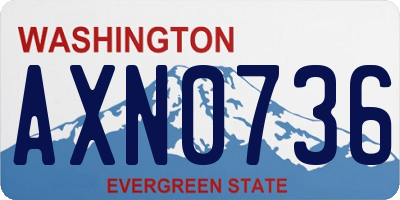 WA license plate AXN0736