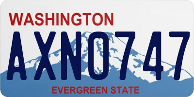 WA license plate AXN0747