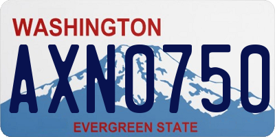 WA license plate AXN0750