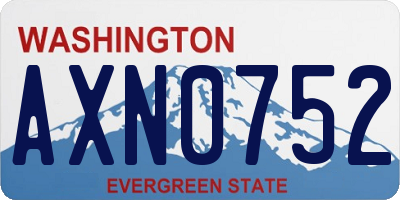 WA license plate AXN0752