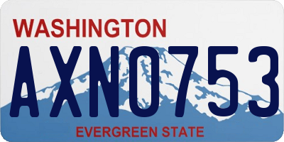 WA license plate AXN0753