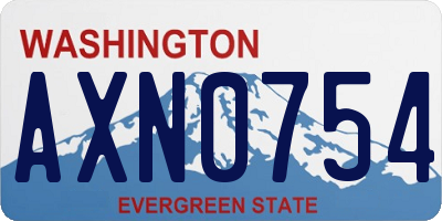 WA license plate AXN0754